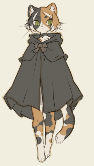 Antropomorphic furry calico cat girl